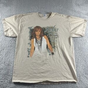 Reba‎ Tour Shirt Mens XL Beige All The Women I Am Double Sided Country Music